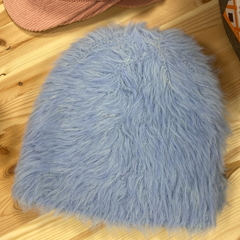 Verloop Knits Faux Fur Periwinkle Blue Beanie